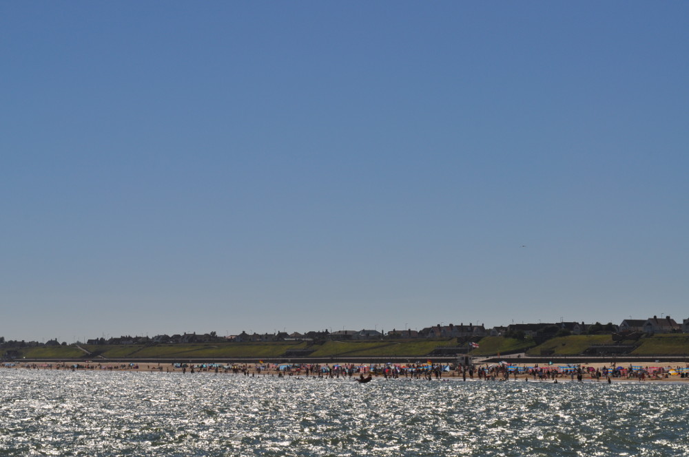 Views of Gorleston beach from the end of the pier