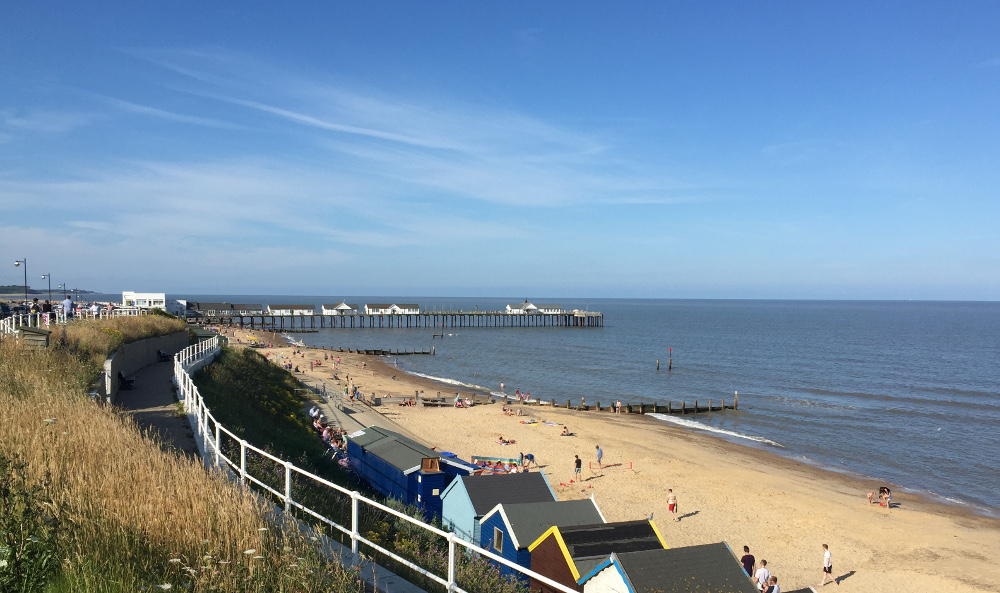 The beach and pier at Southwold